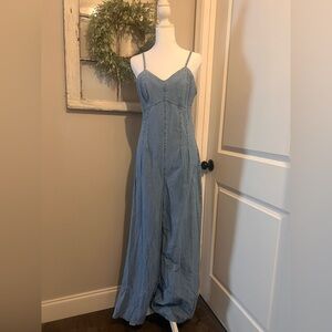 SHEIN Light Blue Denim Jumpsuit